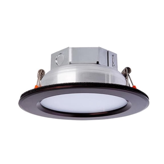 Amax Lighting LED-SR4P-BLK 4 in. LED Black Ceiling Light with Self-Junction Box & Can Be Installed Via A Flexible Conduit - White Diffuser - 3000K