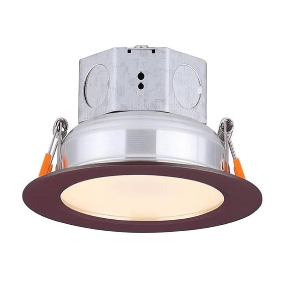 Amax Lighting LED-SR4P-BZ 4 in. LED Bronze Ceiling Light with Self-Junction Box & Can Be Installed Via A Flexible Conduit - White Diffuser - 3000K