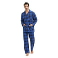thumbnail image 1 of Amaxer Men's 100% Cotton Flannel Pajama Set - Long Sleeve Button-Up Top & Elastic Waist Pants, Cozy Winter Warm Sleepwear, Plaid PJ Outfit Gift, 1 of 6