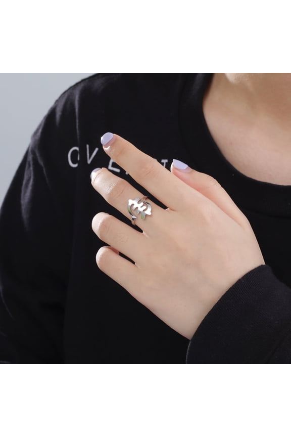 Color Fishbone Open End Ring 14K Yellow Gold African Adinkra Symbol Earrings Jewelry Birthday New Year Gifts