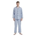 thumbnail image 1 of Amaxer Men 100% Cotton Pajama Set For Men Lightweight Soft Nightwear Long Sleeves PJS With Pockets, 1 of 1