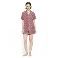 thumbnail image 1 of Amaxer Women 100% Pajama Set Short Sleeve Silky Pjs Button Down Comfy Nightwear, 1 of 5