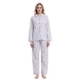 thumbnail image 1 of Amaxer Women's Pure Cotton Long Sleeve Notch Collar Pajama Set - Breathable Lightweight Sleepwear , Soft Loungewear for Spring and Summer & Comfort, 1 of 6