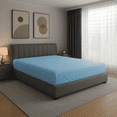 thumbnail image 1 of Amay 100% Organic Cotton RV King Fitted Sheet - 500 Thread Count (72"x80") - Ultra Soft, Cooling & Breathable Bed Sheet - Durable Long-Lasting Fabric - (Light Blue, 1 Piece), 1 of 7