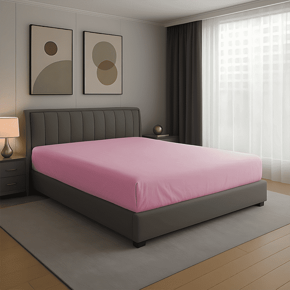 Amay 100% Organic Cotton Wyoming King Fitted Sheet - 500 Thread Count (84"x84") - Ultra Soft, Cooling & Breathable Bed Sheet - Durable Long-Lasting Fabric - (Baby Pink, 1 Piece)