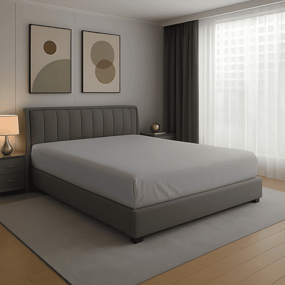 Amay 100% Organic Cotton Wyoming King Fitted Sheet - 500 Thread Count (84"x84") - Ultra Soft, Cooling & Breathable Bed Sheet - Durable Long-Lasting Fabric - (Silver Grey, 1 Piece)