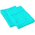 thumbnail image 1 of Amay 2 Pack 100% Organic Cotton 800 Thread Count Pillowcases King Size 20x40 Turquoise Striped, 1 of 5