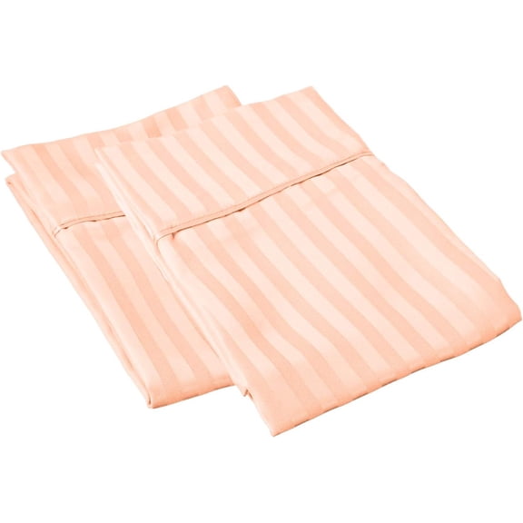 Amay 2 Pack 100% Organic Cotton 800 Thread Count Pillowcases Queen Size 20x30 Peach Striped