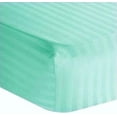 thumbnail image 1 of Amay 800 TC Organic Cotton Alaska King Size Fitted Sheet ( 108X108 ) Fits Mattress Upto 27 inches Aqua Blue Stripe, 1 of 6