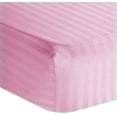 thumbnail image 1 of Amay 800 TC Organic Cotton Emperor Size Fitted Sheet ( 84X84 ) Fits Mattress Upto 27 inches Pink Stripe, 1 of 6