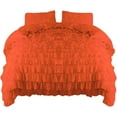 thumbnail image 1 of Amay 800 Thread Count 1 Piece Premium Waterfall Ruffle Duvet Cover 100% Organic Cotton Full/Queen ( 90X90 ) Orange Solid, 1 of 5