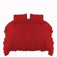 thumbnail image 1 of Amay 800 Thread Count 1 Piece Premium Waterfall Ruffle Duvet Cover 100% Organic Cotton Oversized King ( 120x 98 )Burgundy Solid, 1 of 5