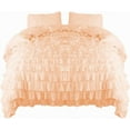 thumbnail image 1 of Amay 800 Thread Count 1 Piece Premium Waterfall Ruffle Duvet Cover 100% Organic Cotton Twin ( 68X86 ) Peach Solid, 1 of 5