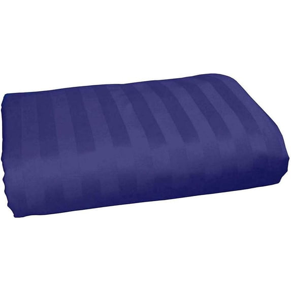 Amay 800 Thread Count 100% Organic Cotton Emperor Size 1PC Flat Sheet ( 110x125 ) Navy Blue Striped