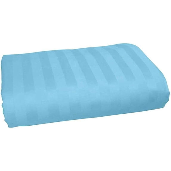 Amay 800 Thread Count 100% Organic Cotton Full Size 1PC Flat Sheet (81x96 ) Light Blue Striped