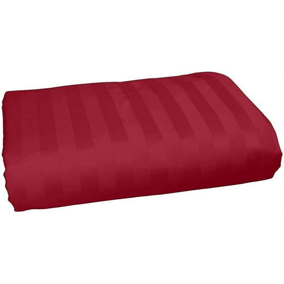 Amay 800 Thread Count 100% Organic Cotton Grand King/Super King Size 1PC Flat Sheet (110x125 ) Burgundy Striped