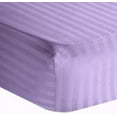 thumbnail image 1 of Amay 800 TC Organic Cotton King Size Fitted Sheet ( 76X80 ) Fits Mattress Upto 27 inches Lavender Stripe, 1 of 6