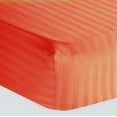 thumbnail image 1 of Amay 800TC Organic Cotton King Size Fitted Sheet ( 76X80 ) Fits Mattress Upto 12 -15 inches Orange Stripe, 1 of 6