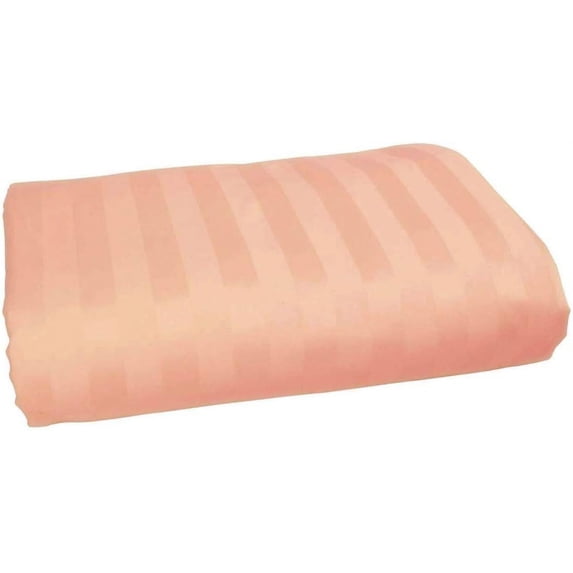 Amay 800 Thread Count 100% Organic Cotton Queen Size 1PC Flat Sheet (90x102 ) Peach Striped