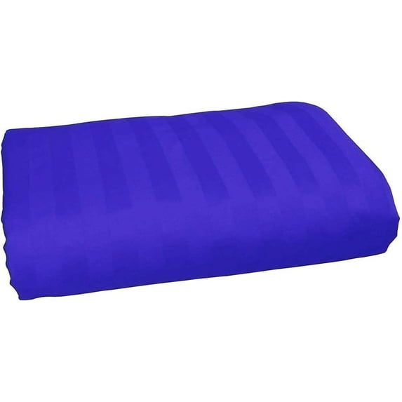 Amay 800 Thread Count 100% Organic Cotton RV King Size 1PC Flat Sheet (102x108) Royal Blue Striped