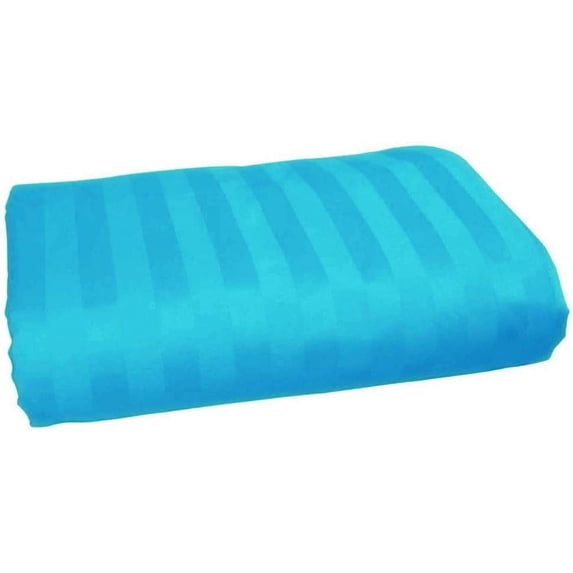 Amay 800 Thread Count 100% Organic Cotton RV King Size 1PC Flat Sheet (102x108) Turquoise Striped