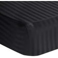 thumbnail image 1 of Amay 800TC Organic Cotton 2-PC Fitted/Bottom Sheet Split King Size Fitted Sheet ( 39X80 ) Fits Mattress Upto 10-12 inches Black Stripe, 1 of 6