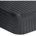 thumbnail image 1 of Amay 800TC Organic Cotton 2-PC Fitted/Bottom Sheet Split King Size Fitted Sheet ( 39X80 ) Fits Mattress Upto 10-12 inches Dark Grey Stripe, 1 of 6