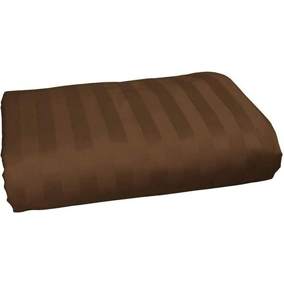 Amay 800 Thread Count 100% Organic Cotton Twin Size 1PC Flat Sheet ( 66x96 ) Chocolate Striped