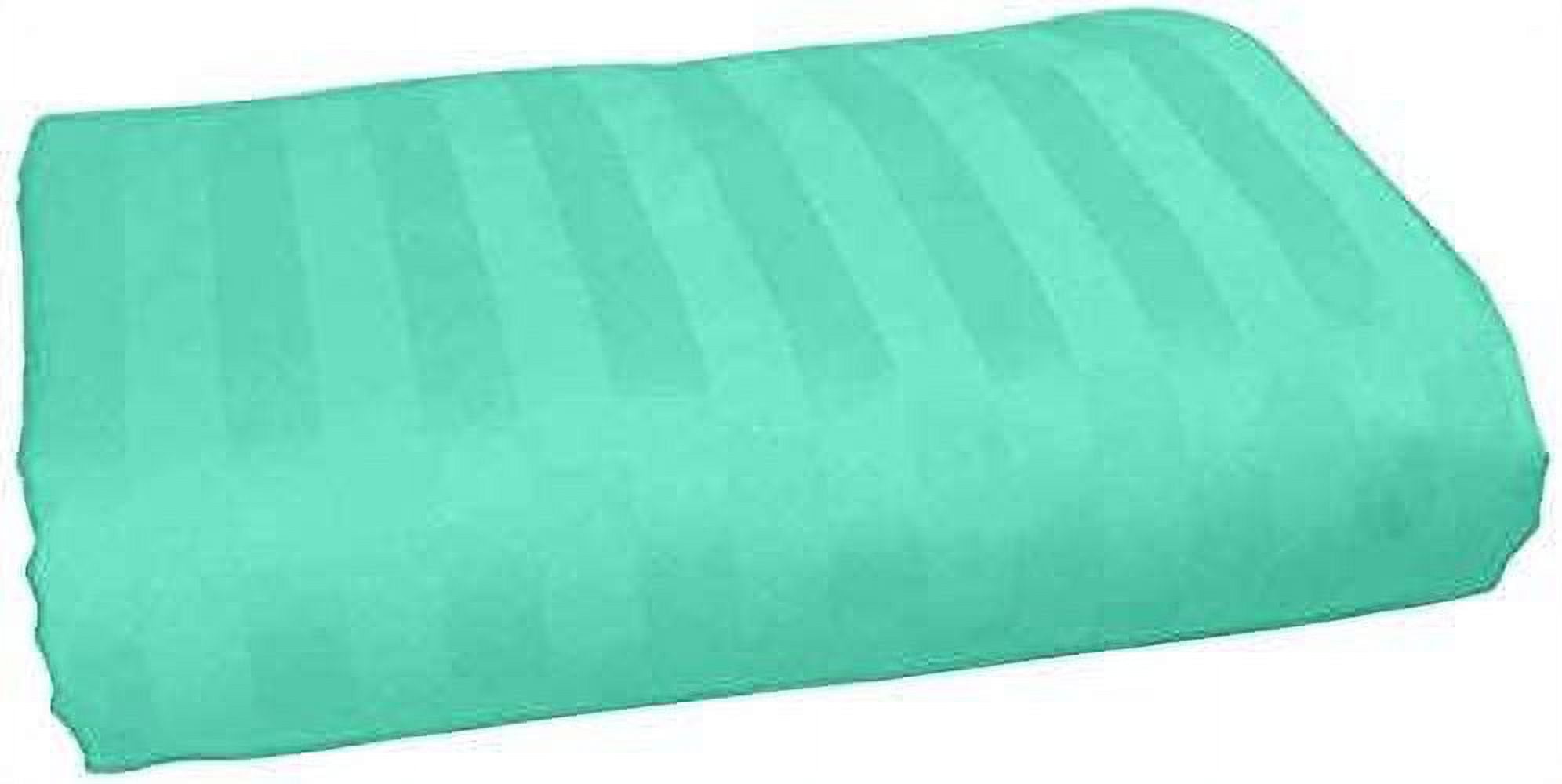 Amay 800 실수 100% 유기농 면 트윈 XL 사이즈 1PC 플랫 시트(70x102) 아쿠아 블루 스트라이프