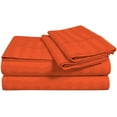 thumbnail image 1 of Amay 800 Thread Count 100% Organic Cotton Twin XL Size 1PC Flat Sheet ( 70x102 ) Orange Striped, 1 of 5