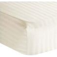 thumbnail image 1 of Amay 800 Thread Count 100% Organic Cotton Twin XL Size Fitted Sheet ( 39X80 ) Fits Mattress Upto 21 inches Ivory Stripe, 1 of 6