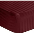thumbnail image 1 of Amay 800TC Organic Cotton Twin XL Size Fitted Sheet ( 39X80 ) Fits Mattress Upto 10-12 inches Burgundy Stripe, 1 of 6