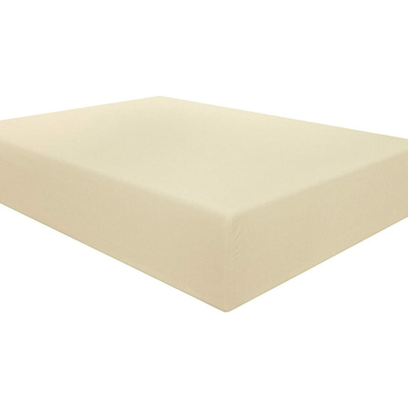 Amay 800TC Organic Cotton Alaska King Size Fitted Sheet ( 108X108 ) Fits Mattress Upto 12-15 inches, Beige Solid