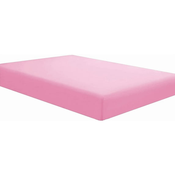 Amay 800TC Organic Cotton Alaska King Size Fitted Sheet ( 108X108 ) Fits Mattress Upto 12-15 inches, Pink Solid