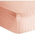 thumbnail image 1 of Amay 800TC Organic Cotton California King Size Fitted Sheet ( 72X84 ) Fits Mattress Upto 10-12 inches Peach Stripe, 1 of 6