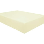 Amay 800TC Organic Cotton Grand King/Super King Size Fitted Sheet ( 80X98 ) Fits Mattress Upto 12-15 inches, Ivory Solid