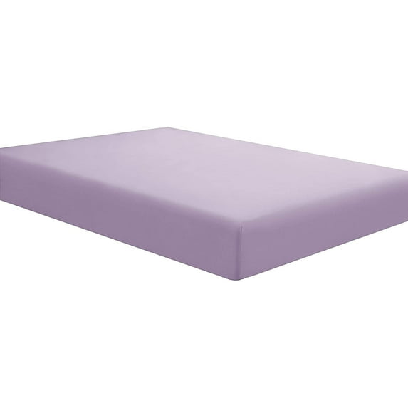 Amay 800TC Organic Cotton King Size Fitted Sheet ( 76X80 ) Fits Mattress Upto 12-15 inches, Lavender Solid