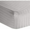 thumbnail image 1 of Amay 800TC Organic Cotton Olympic Queen Size Fitted Sheet ( 66X80 ) Fits Mattress Upto 15-18 inches Silver Grey Stripe, 1 of 6