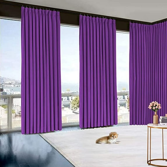 Amay Blackout Double Pinch Pleat Curtain Panel Purple 50"W x 204"L- 1Panel
