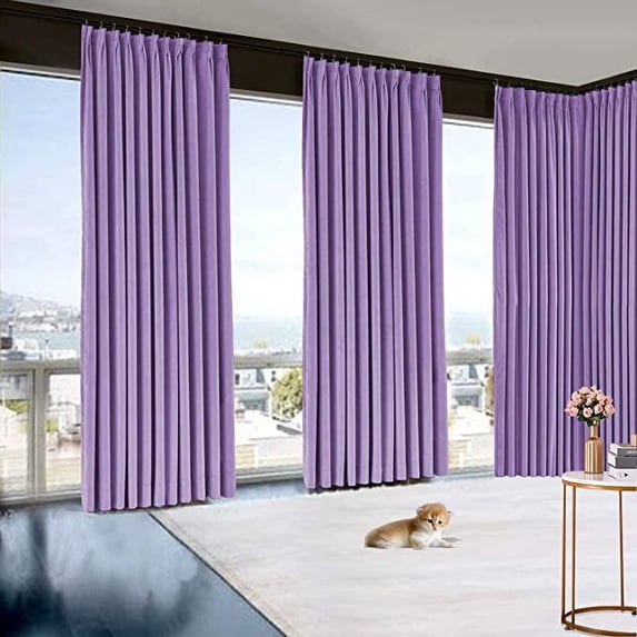 Amay Blackout Double Pinch Pleat Curtain Panel Violet 50"W x 204"L- 1Panel