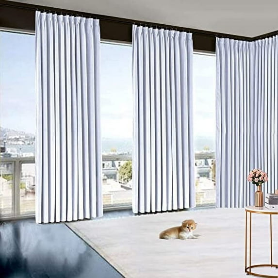 Amay Blackout Double Pinch Pleat Curtain Panel White 50"W x 96"L- 1Panel