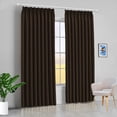 thumbnail image 1 of Amay Blackout Double Pinch Pleated Curtains Panel Dark Chocolate Solid, 72 Inch Wide by 72 Inch Long- 1Panel, 1 of 6