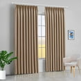 thumbnail image 1 of Amay Blackout Double Pinch Pleated Curtains Panel Taupe Solid, 100 Inch Wide by 72 Inch Long- 1Panel, 1 of 6