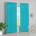 thumbnail image 1 of Amay Blackout Double Pinch Pleated Curtains Panel Turquoise Solid, 84 Inch Wide by 96 Inch Long- 1Panel, 1 of 6