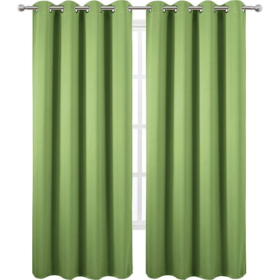 Amay Blackout Grommet Curtain Panel Fresh Green 42 Inch Wide by 84 Inch Long- 1Panel