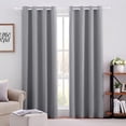 thumbnail image 1 of Amay Blackout Grommet Curtain Panel Grey 42 Inch Wide by 108 Inch Long- 1Panel, 1 of 6