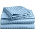 thumbnail image 1 of Amay Egyptian Cotton 600-Thread Count 4-PCs Sheet Set Fits Easily Fit upto 15" Inch Deep Pockets Stripe( California King, Light Blue ), 1 of 9