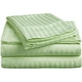 thumbnail image 1 of Amay Egyptian Cotton 600-Thread Count 4-PCs Sheet Set Fits Easily Fit upto 15" Inch Deep Pockets Stripe( RV King, Sage Green ), 1 of 9