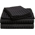 thumbnail image 1 of Amay Egyptian Cotton 600-Thread Count 4-PCs Sheet Set Fits Easily Fit upto 15" Inch Deep Pockets Stripe( Twin XL, Black ), 1 of 9