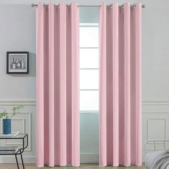 Amay Grommet Top Blackout Curtain Panel Baby Pink 150 inch Wide by 120 inch Long-1 Panel